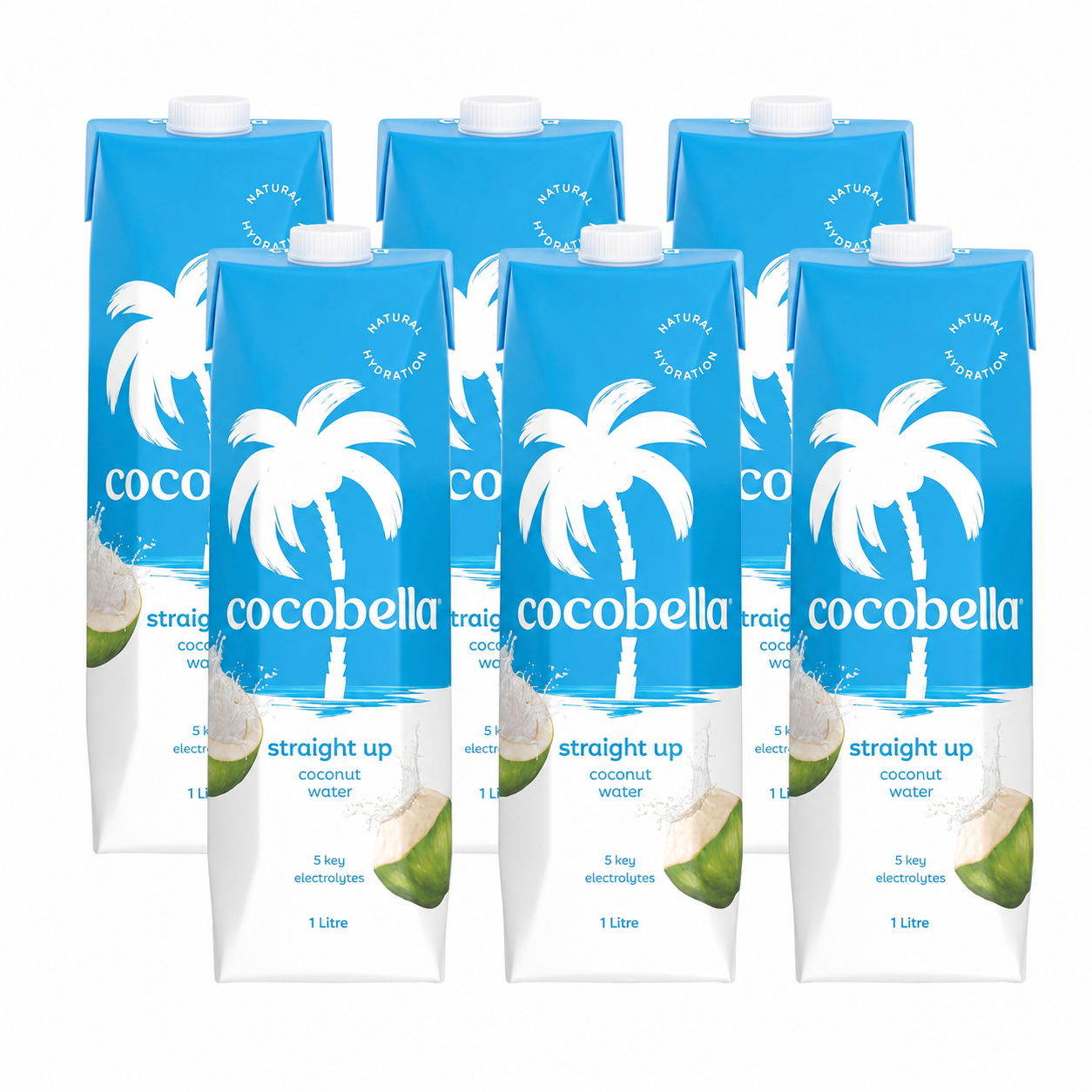 328c91d2-ce41-4f58-a8fd-e6759ae5d265 Cocobella Straight Up Coconut Water 1L x 6 - Image 1